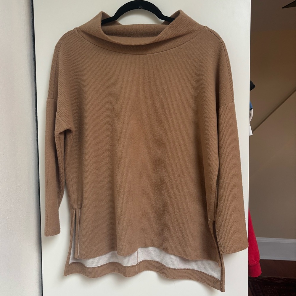 Anthropologie Tan Cowl Neck Sweater